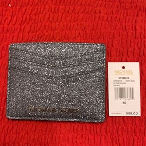 Michael Kors Charcoal Grey Glitter Credit Card Case